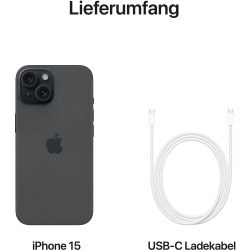 APPLE iPhone 15 5G 128 GB Schwarz Dual SIM